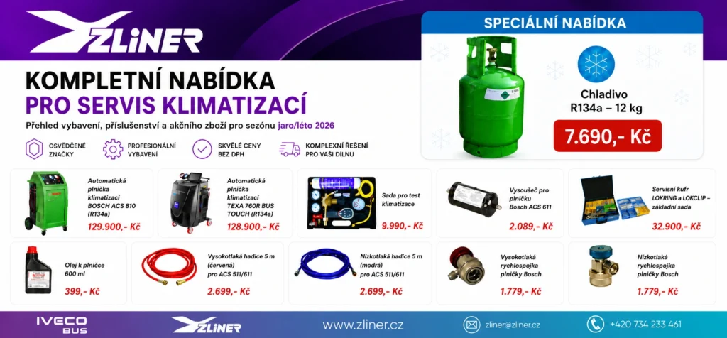 Kompletní nabídka ZLINER s.r.o. pro servis klimatizací pro sezónu jaro/léto 2026